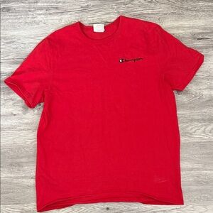 Champion Red Short Sleeve Logo Tee
